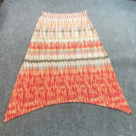 Chico's Skirt Women's 2 US Medium Asymmetrical Midi Tribal Boho Cottage Fairy‎ - Picture 12 of 16